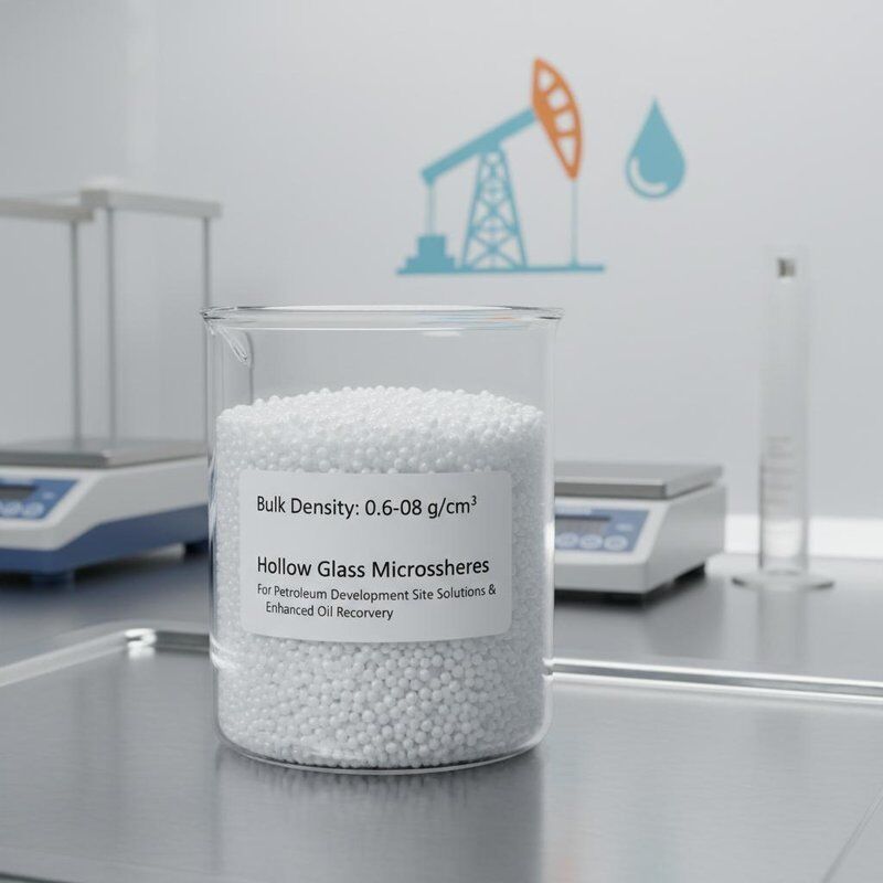 Microesferas de vidrio huecas con densidad aparente de 0.06-0.08 para soluciones en sitios de desarrollo petrolero y recuperación mejorada de petróleo
