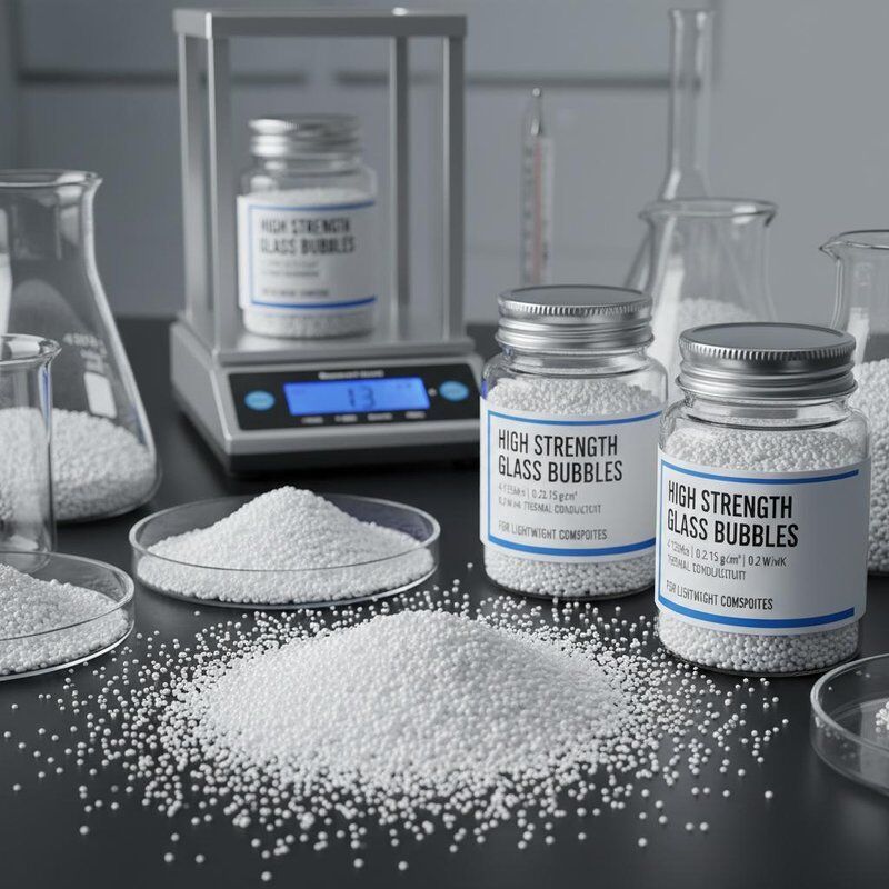 Microsferas de burbujas de vidrio de alta resistencia de 4 a 125 MPa con densidad de masa de 0,12 a 0,15 g/cm3 y conductividad térmica de 0,2 para compuestos ligeros