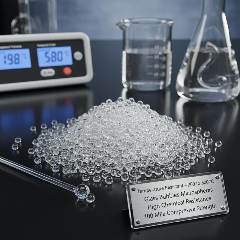 Resistente a la temperatura de -200 a 600 °C Microesferas de burbujas de vidrio con alta resistencia química y resistencia a la compresión de 100 MPa