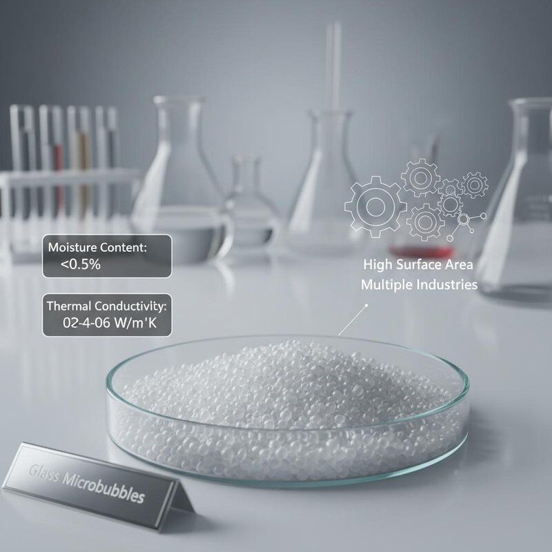 Microburbujas de vidrio con un contenido de humedad < 0,5% de superficie alta y conductividad térmica de 0,04-0,06 W/m·K para múltiples industrias