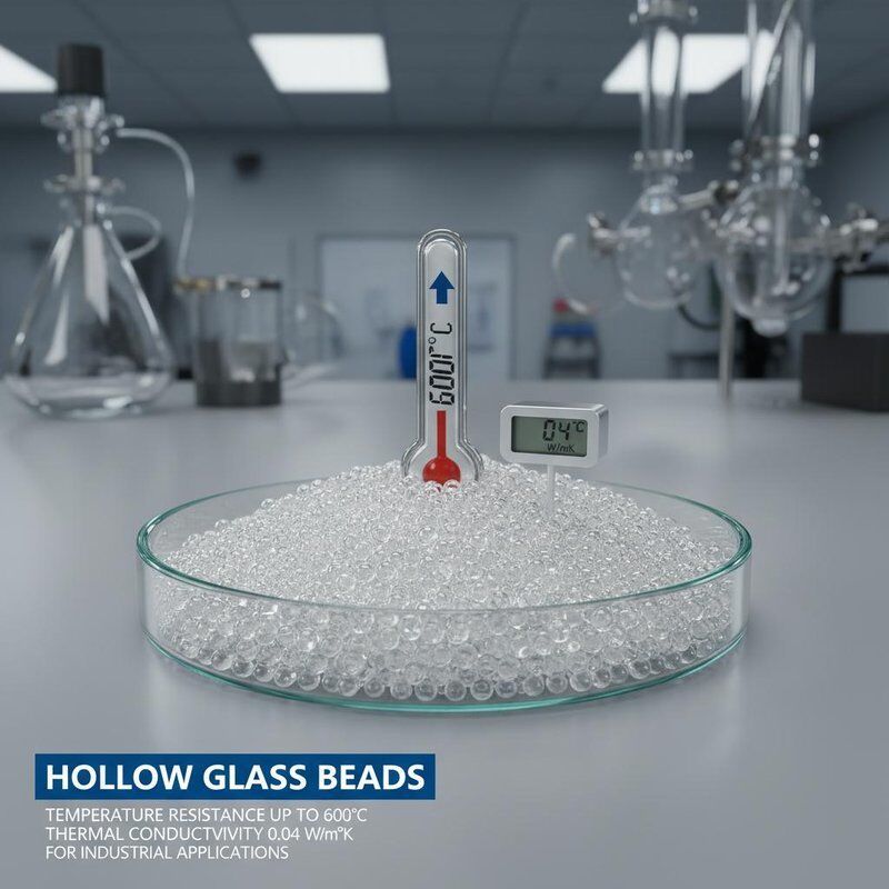 Perlas de vidrio huecas con resistencia a la temperatura hasta 600 °C y conductividad térmica de 0,04 W/mK para aplicaciones industriales