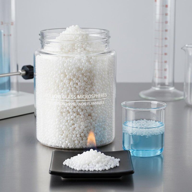 Microsferas de vidrio hueco no inflamables con flotación ≥ 99% y baja viscosidad para aplicaciones industriales