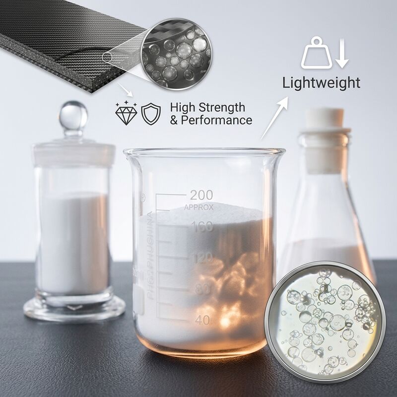 Microburbujas de vidrio de baja absorción de humedad con constante dieléctrica 1,2-2,2 y conductividad térmica 0,2 W/m·K